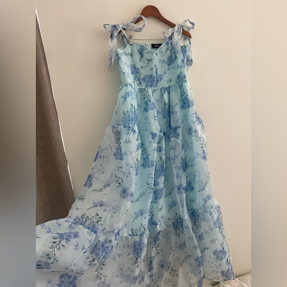 Cider Blue Floral Maxi Dress
